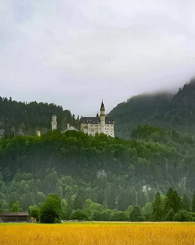 castle on mountain