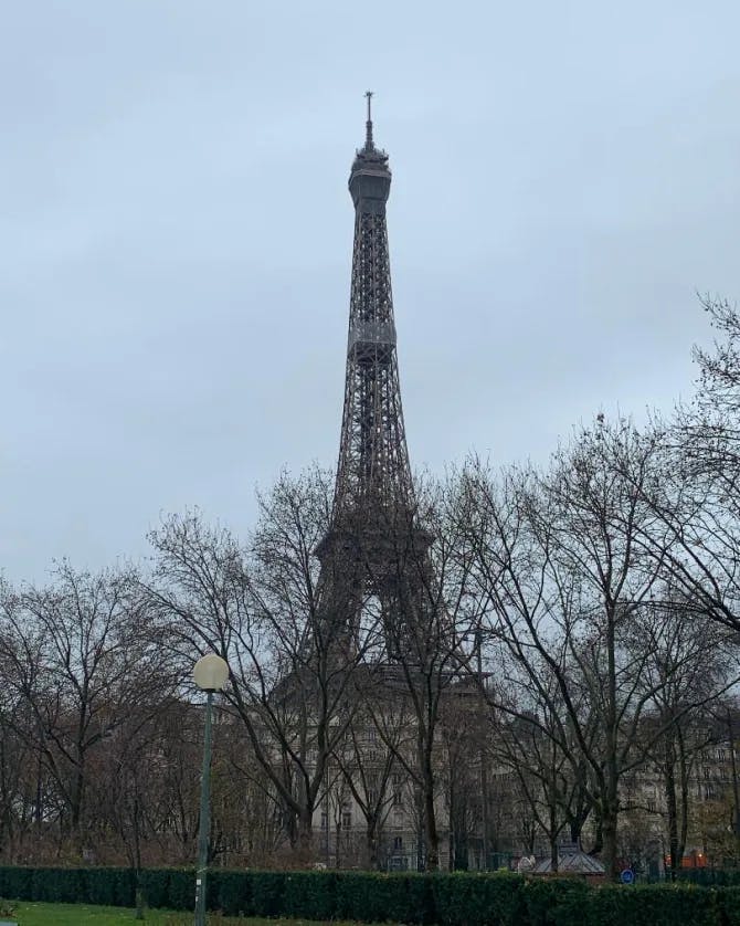 Eiffel Tower in Greyscale