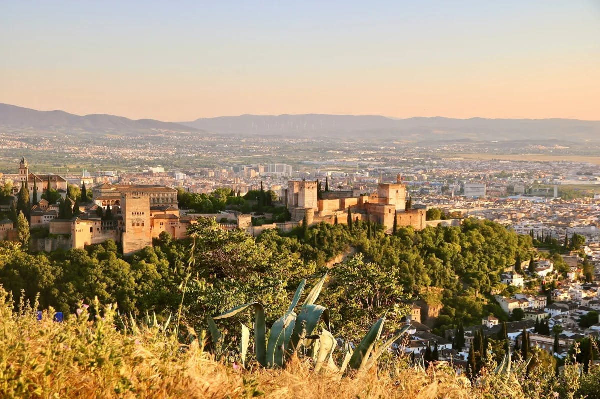 View of city from a heighted place during daytime.