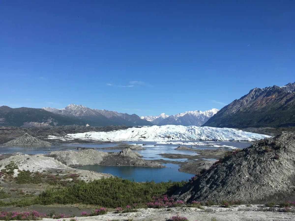 A glacier during day time. 