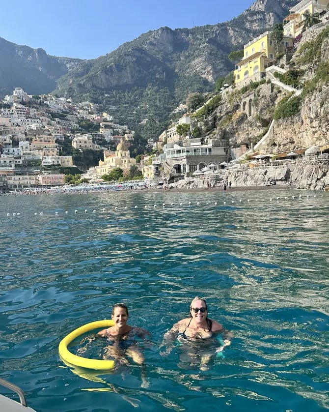 swimming in lake