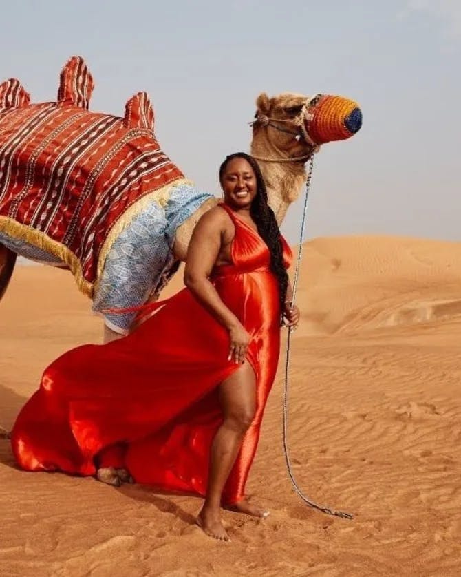 camel in a desert