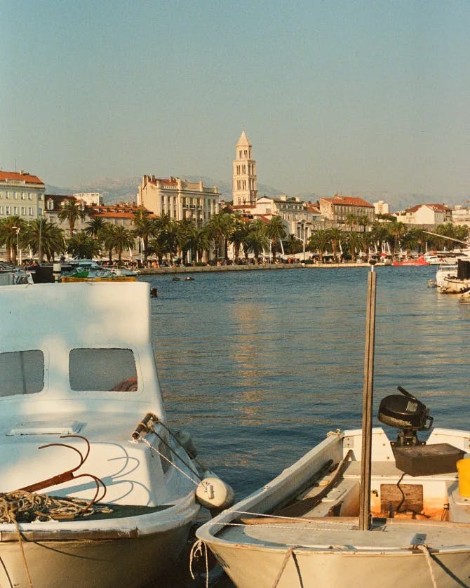View of the sea and boats