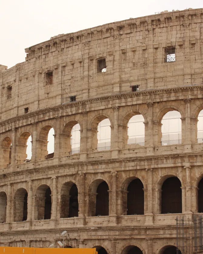 Close up view of the Colosseum