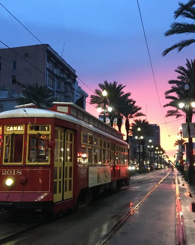 View of a city tram