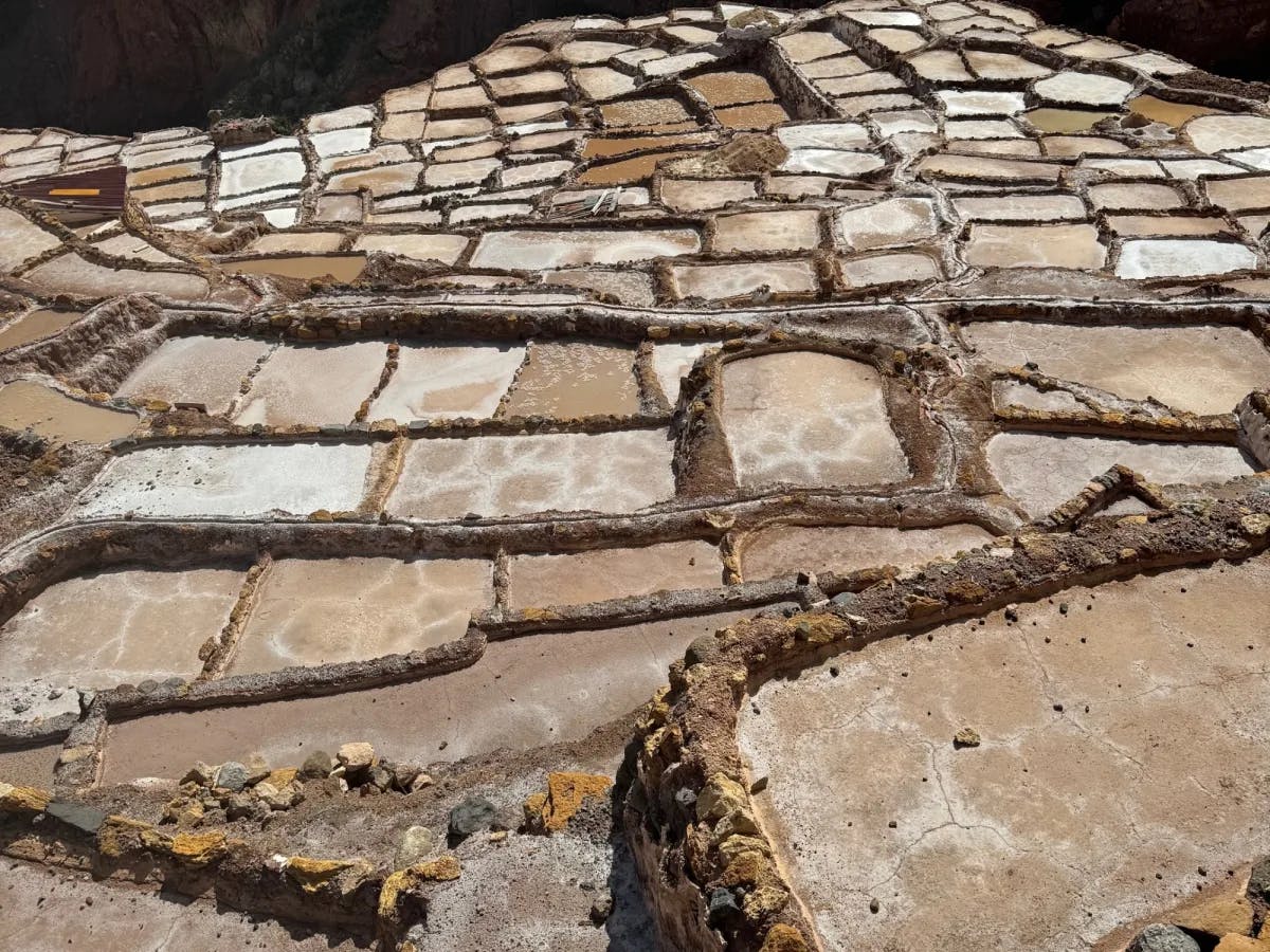 A view of the terraced salt ponds.