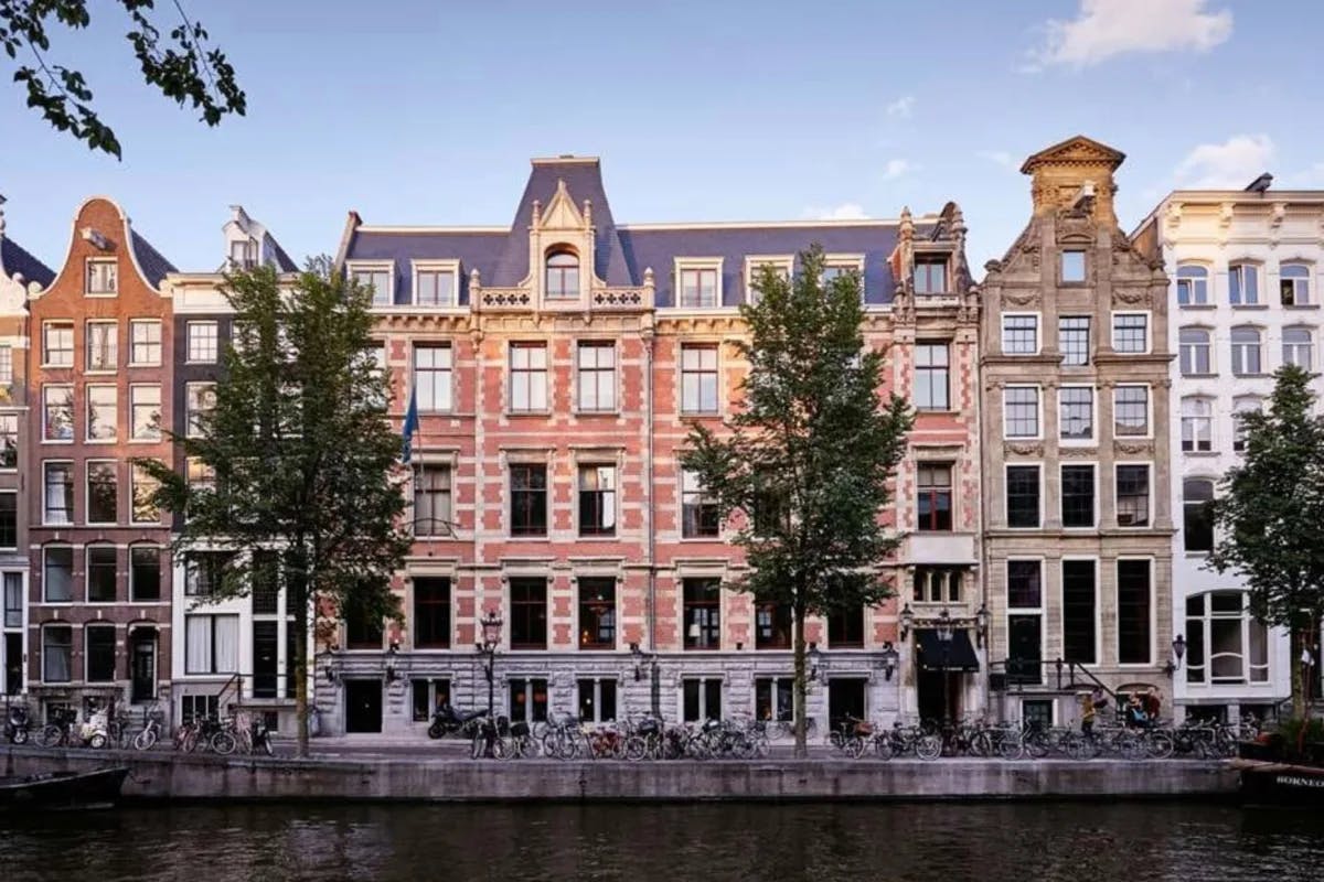 row houses on a canal in Amsterdam