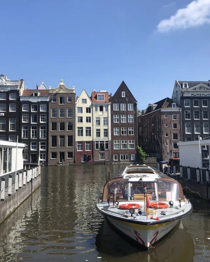 Boat sailing in the water canal