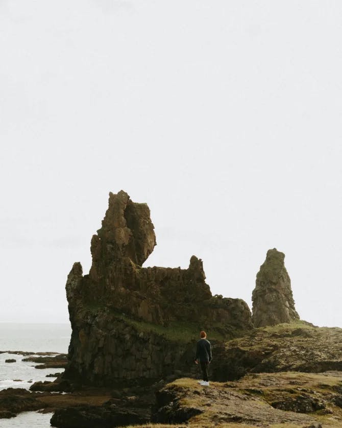 Image of a sea stack turned into a beachside