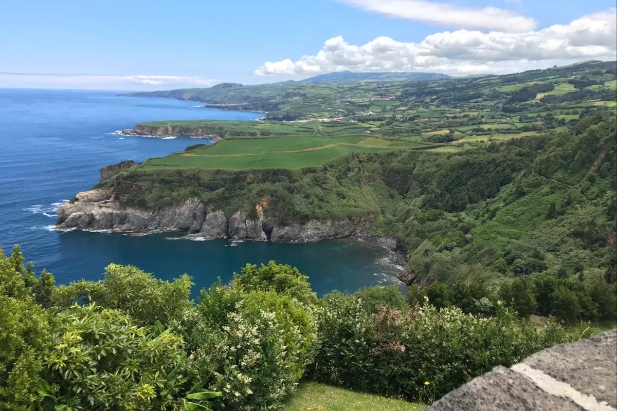 Miradouro de Santa Iria, a scenic viewpoint of São Miguel's rugged cliffs along the coast line. 