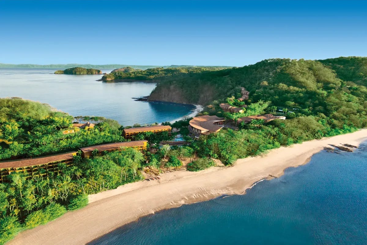 Several villas belonging to Four Seasons Resort Costa Rica sandwiched between Playa Virador and Playa Blanca on the Papagayo Peninsula