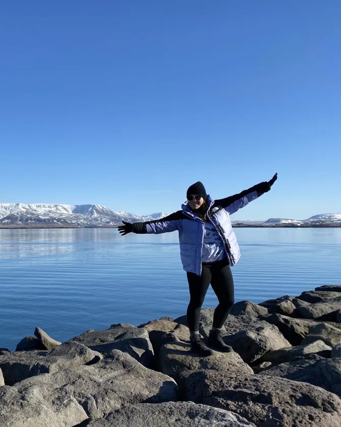 Standing on the rocks