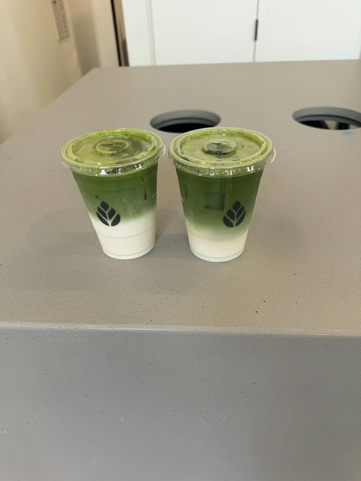 Complimentary matcha drinks from Milk Tea People, included with hotel destination fee.