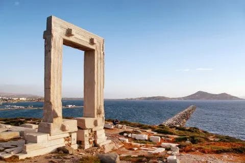 The Portara (the Great Door) or Temple of Apollo stands proudly in Naxos.