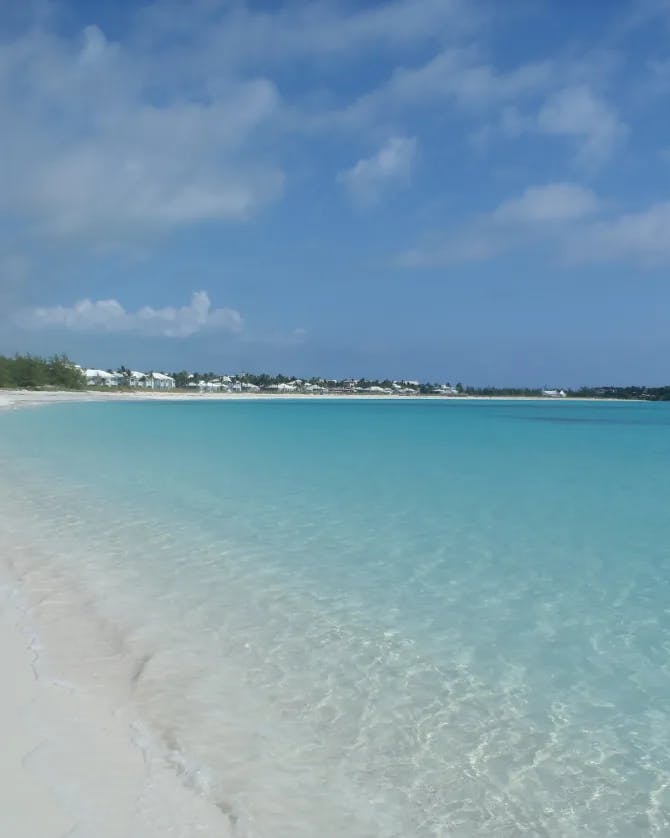White-sand beach with turquoise water