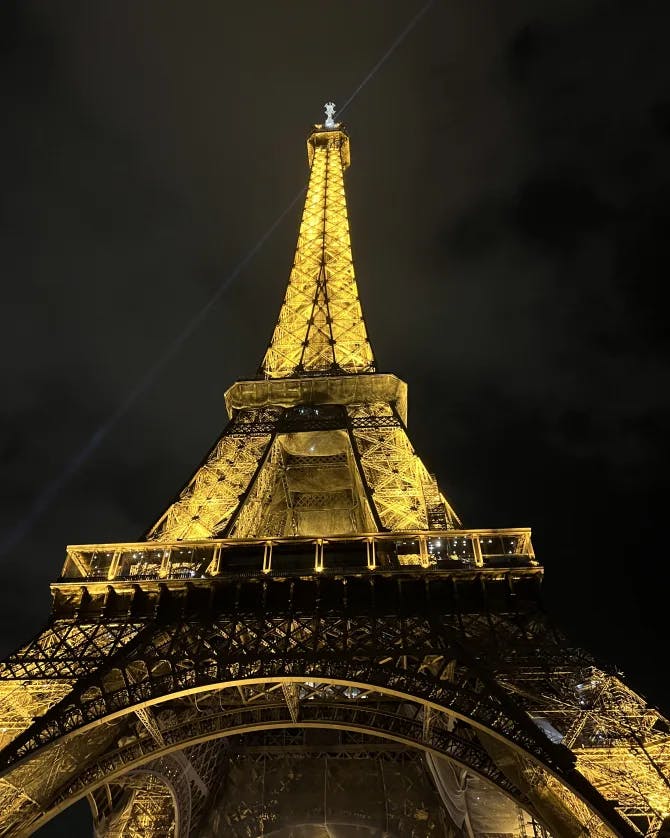 Night view of the Eiffel Tower