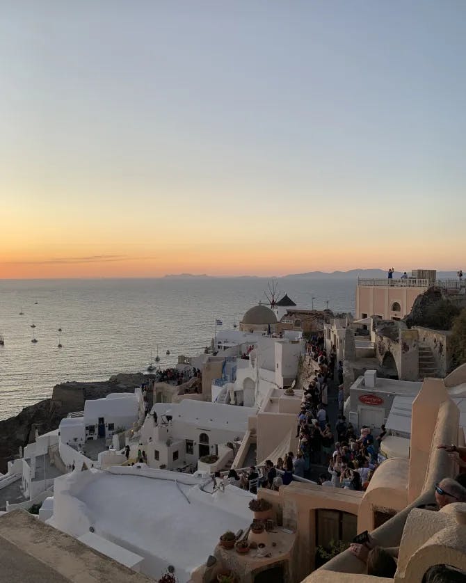 An afternoon view of Santorini, Greece