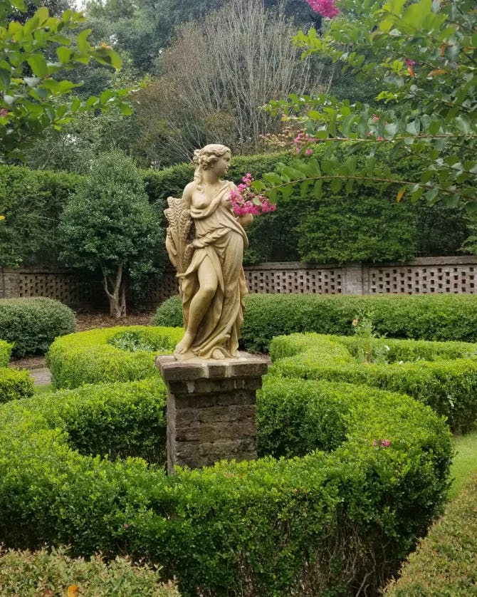View of a sculpture in a garden