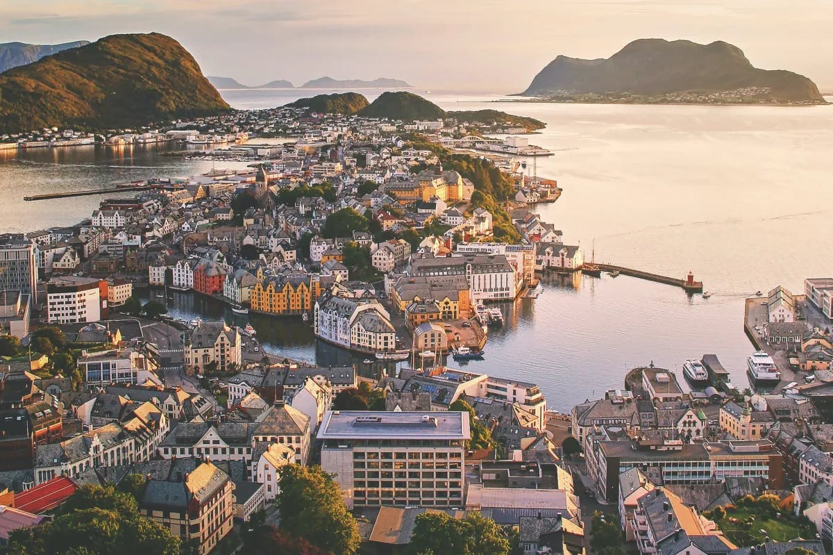 Aerial view of Alesund.