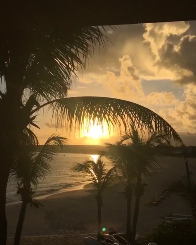 A beautiful view of sunset at beach