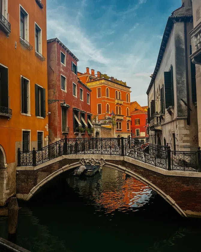 View of water canal in Venice