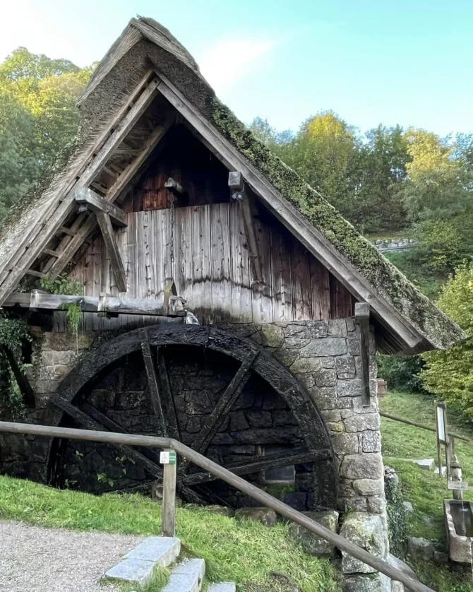 View of a hut in a valley