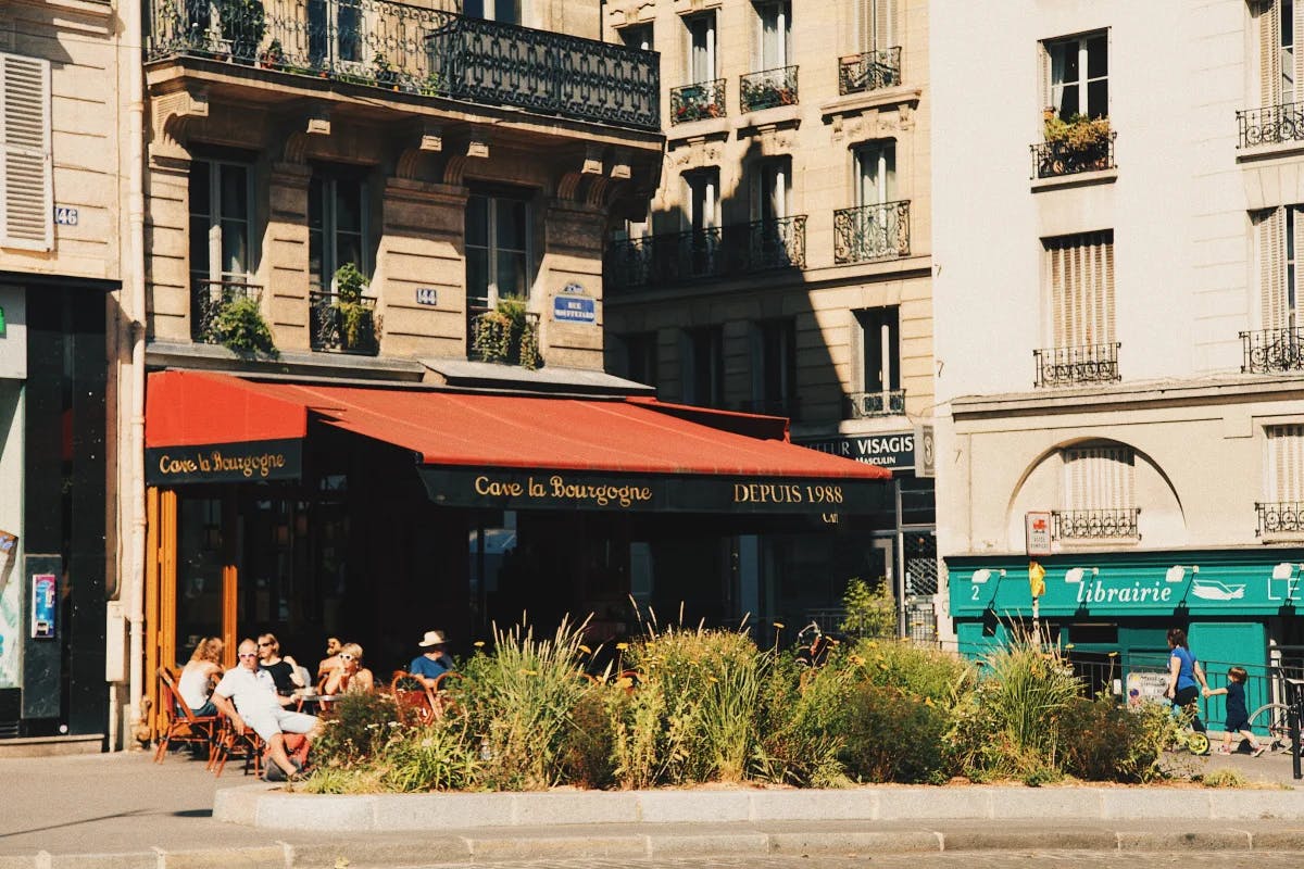 A picture of an outdoor restaurant during the daytime