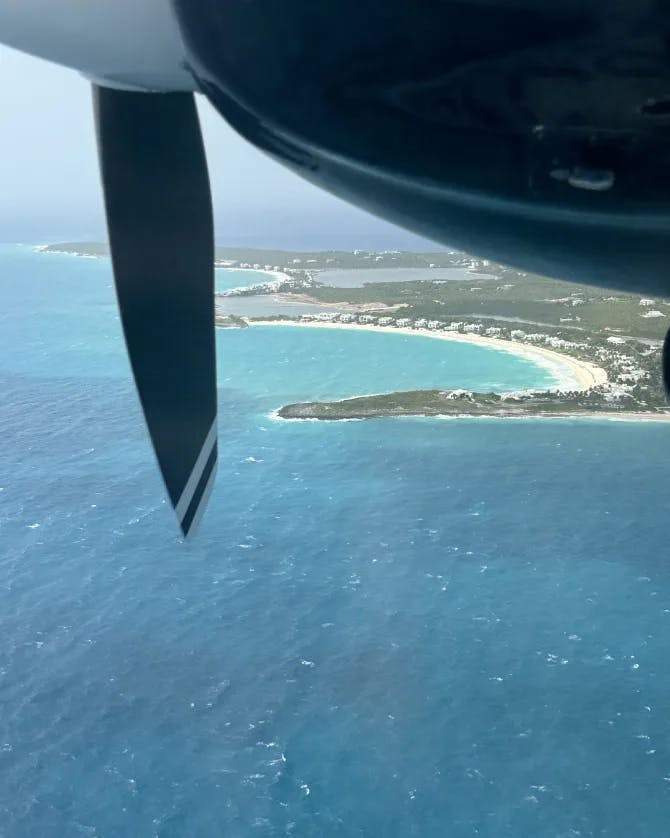 A beautiful view of sea from the plane