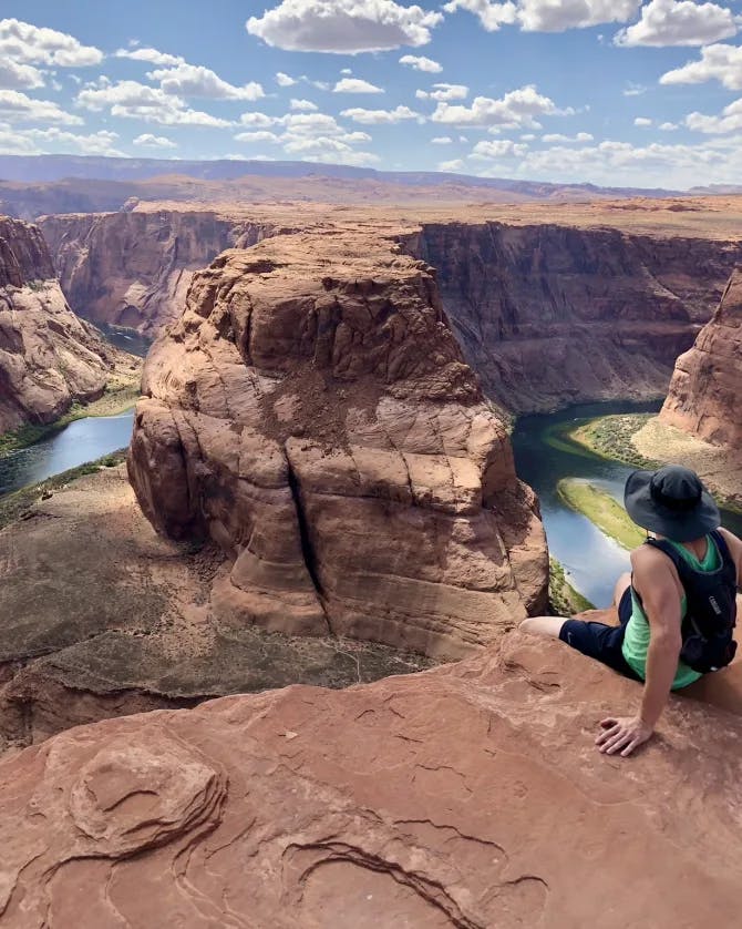 Enjoying the scenic view of horseshoe bend