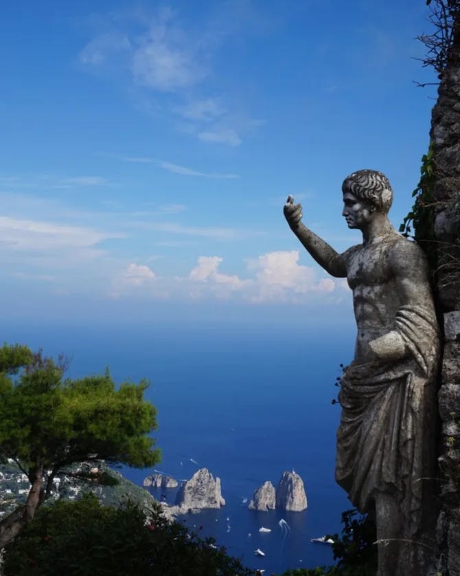 View of a statue beside sea