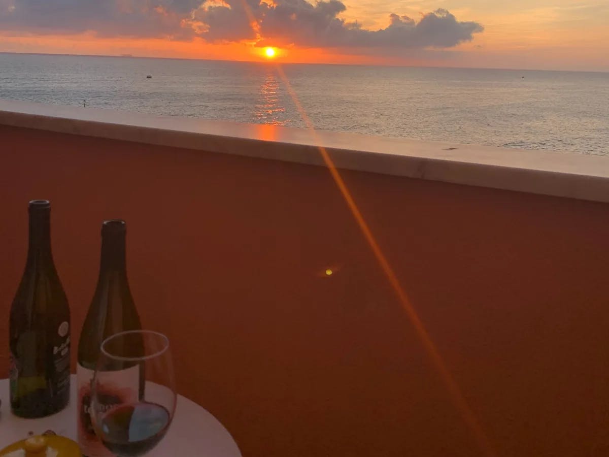 Wine by sunset.