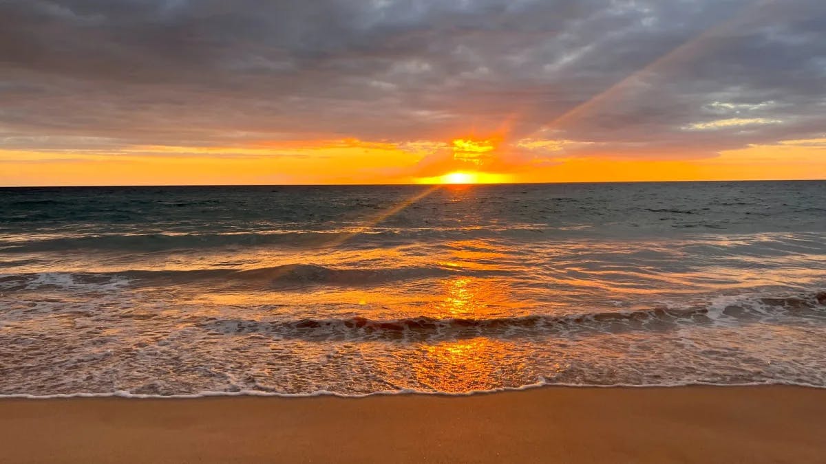 Sunset on the beach.