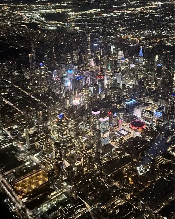 Beautiful view of city in night lights