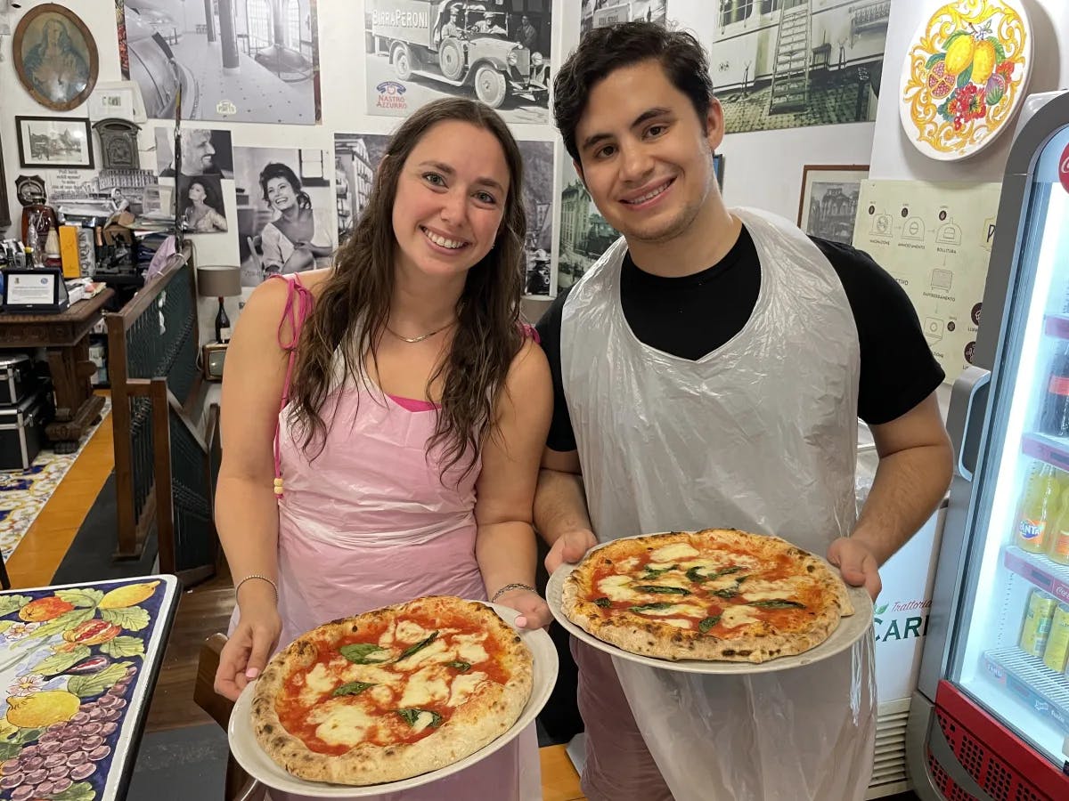 Pizza in a restaurant.