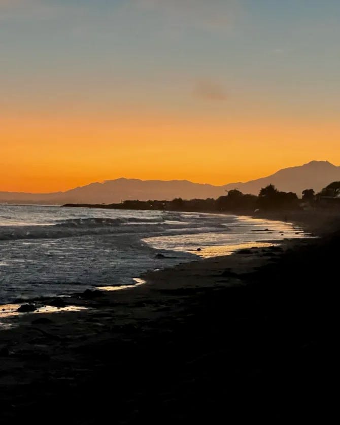 Sea and sunset view