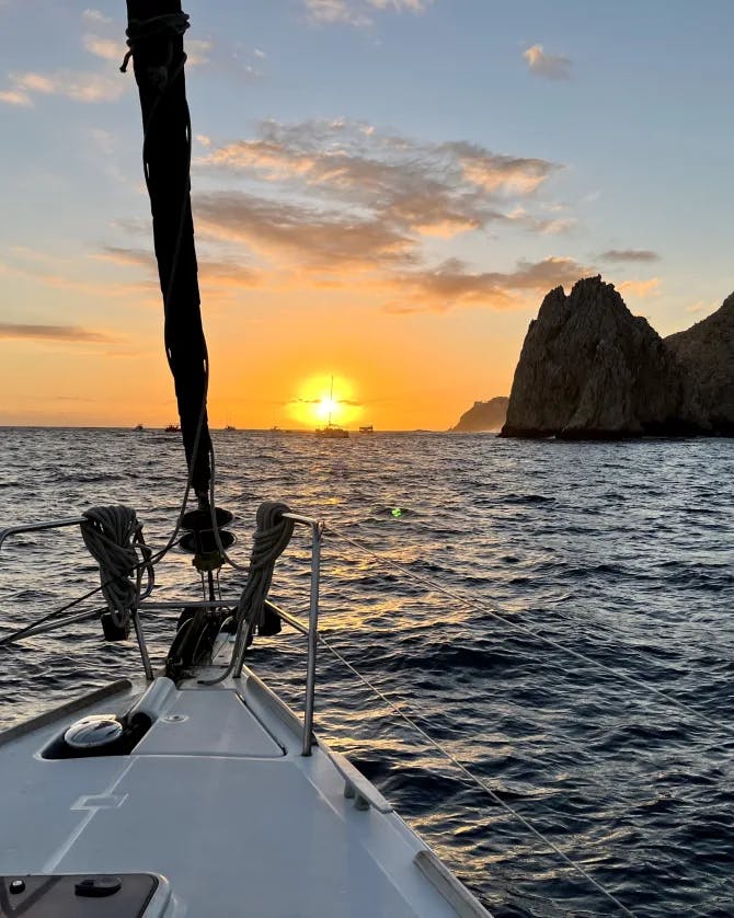 Picture of sunset from boat