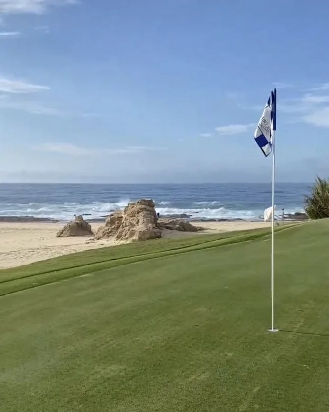 Beautiful view of beach with golf club