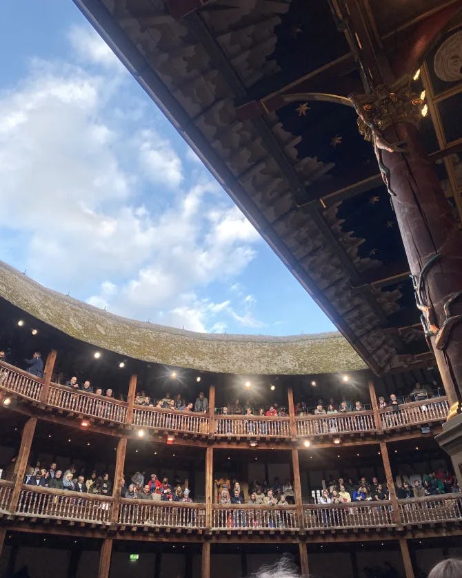 People gathered in Shakespeare's Globe