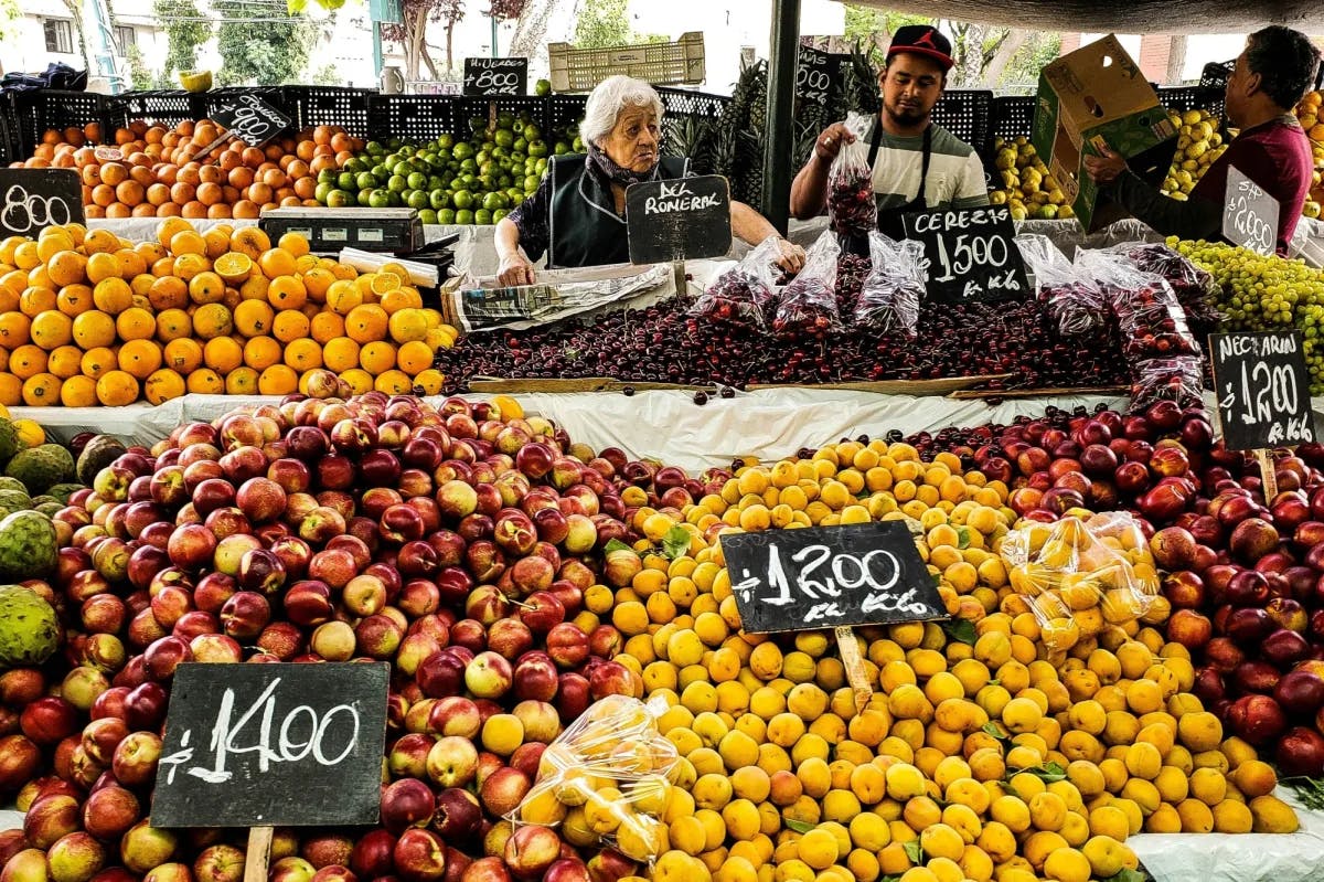 colorful produce at an outdoor food market