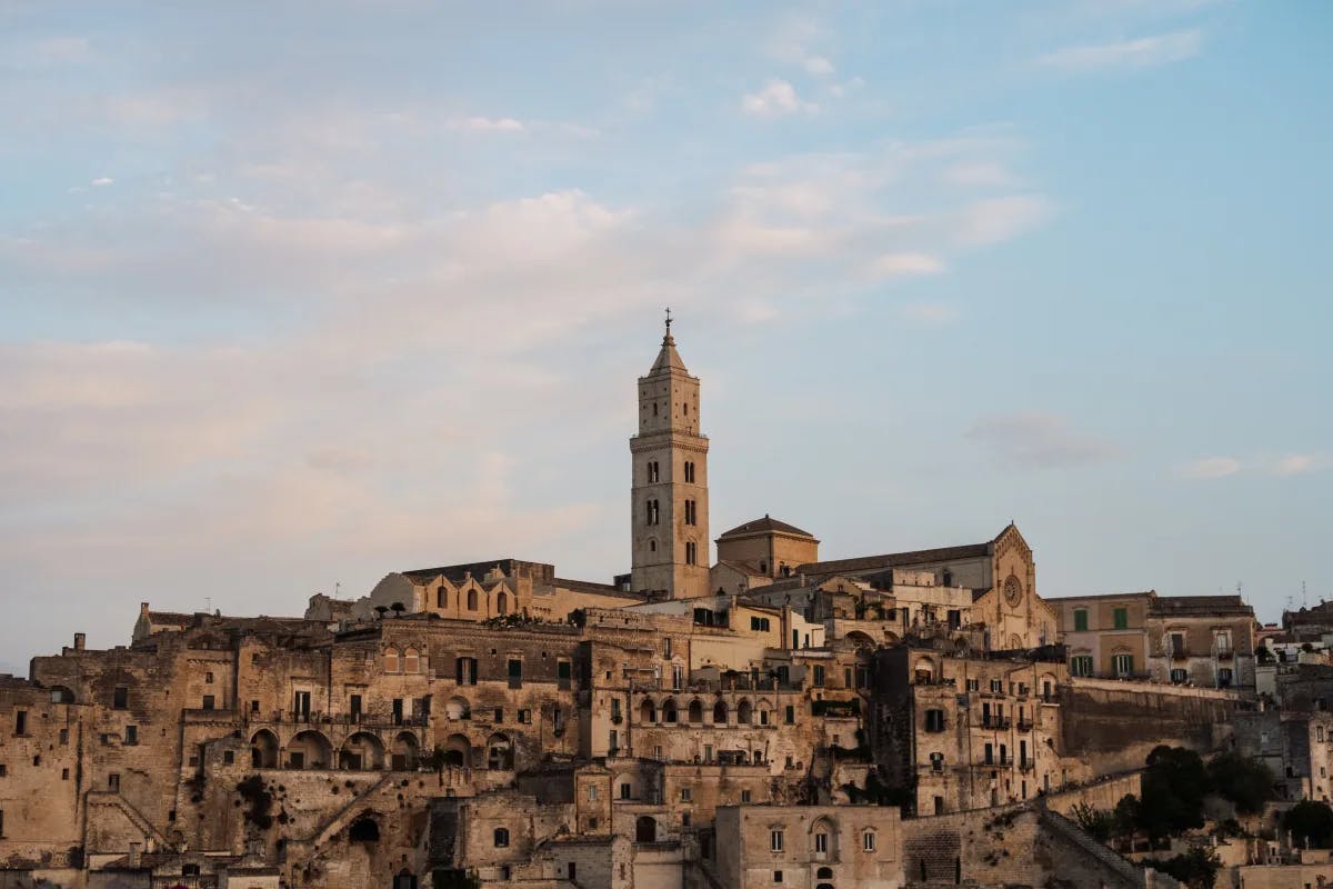 An aerial view of the city with ancient architecture during the daytime. 