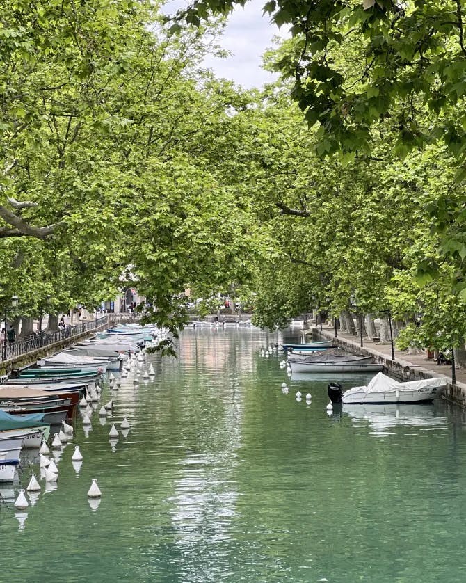 A beautiful view of canal with boats