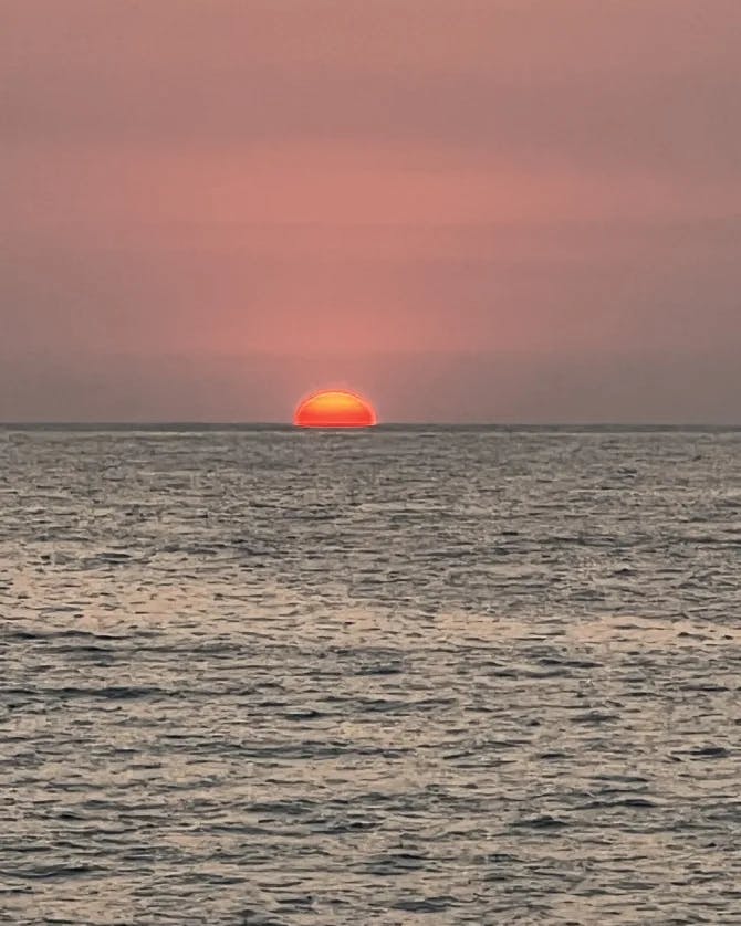 Sea and sunset view