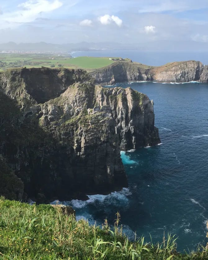 Beautiful view of the sea from the top