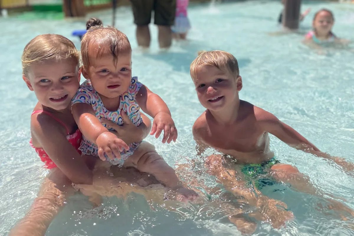 Kids enjoy swimming at the Legoland Water Park.