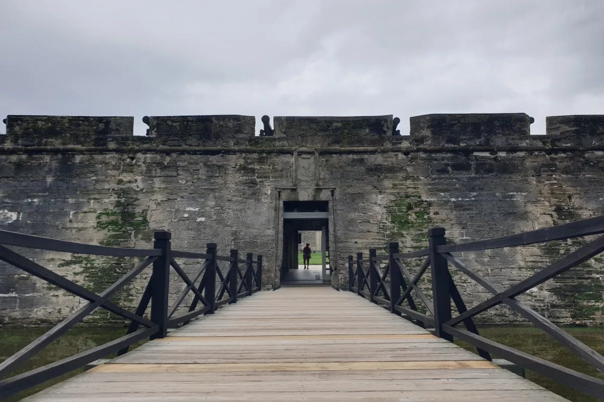 Castillo de San Marcos is a centuries-old fortress preserving Spanish colonial history overlooking the scenic waterfront of St. Augustine, Florida.