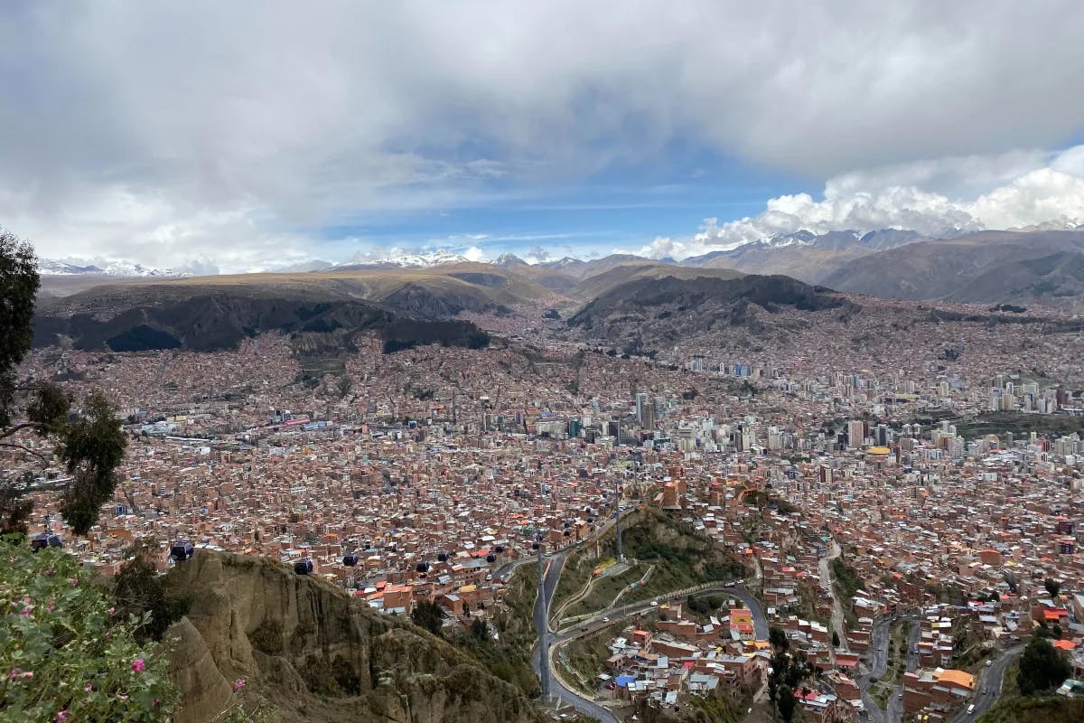 An aerial view of the city during the daytime.