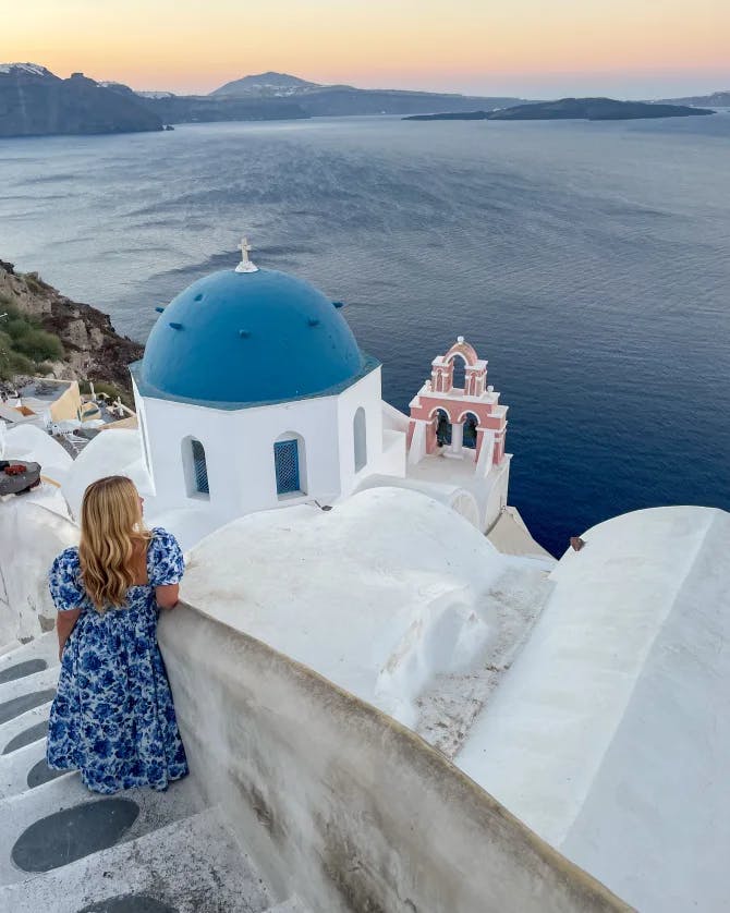 The signature blue dome of Greece