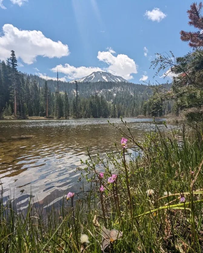 Breathtaking view of the lake and mountains