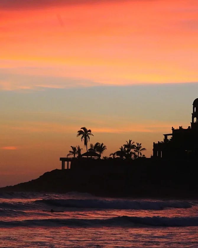 Beautiful view of the sea during sunset