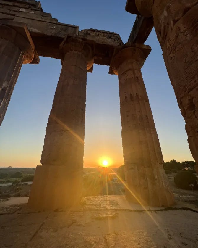 Sunset view of Parthenon